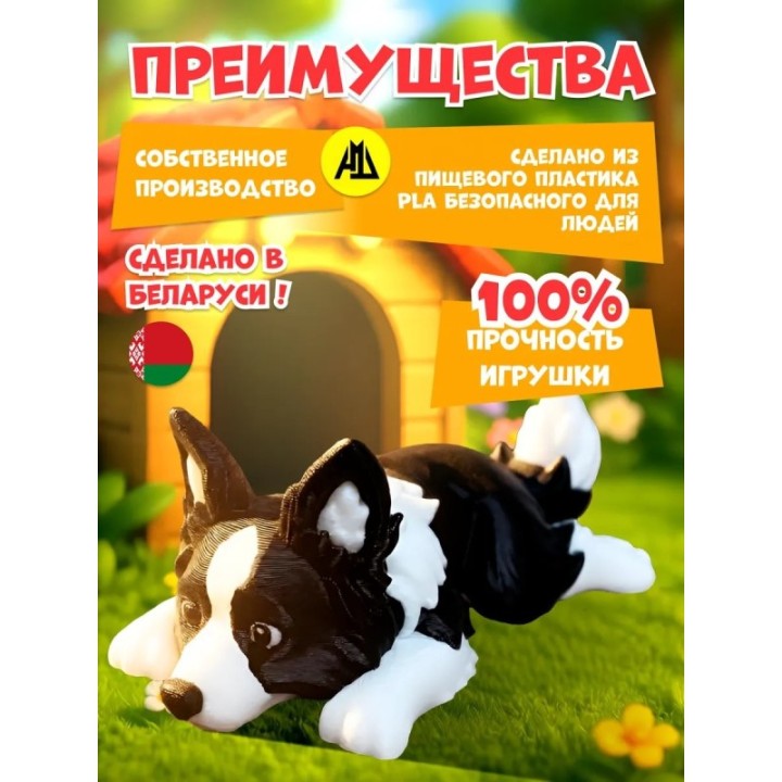 Купить бордер колли игрушка 3д подвижная ASDAMATOYS