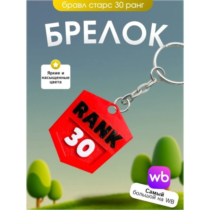 Купить Брелок бравл старс 30й ранг ASDAMATOYS