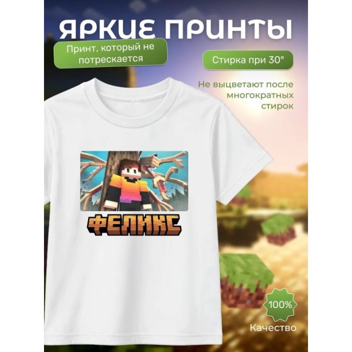 Купить феликc minecraft футболка ASDAMATOYS