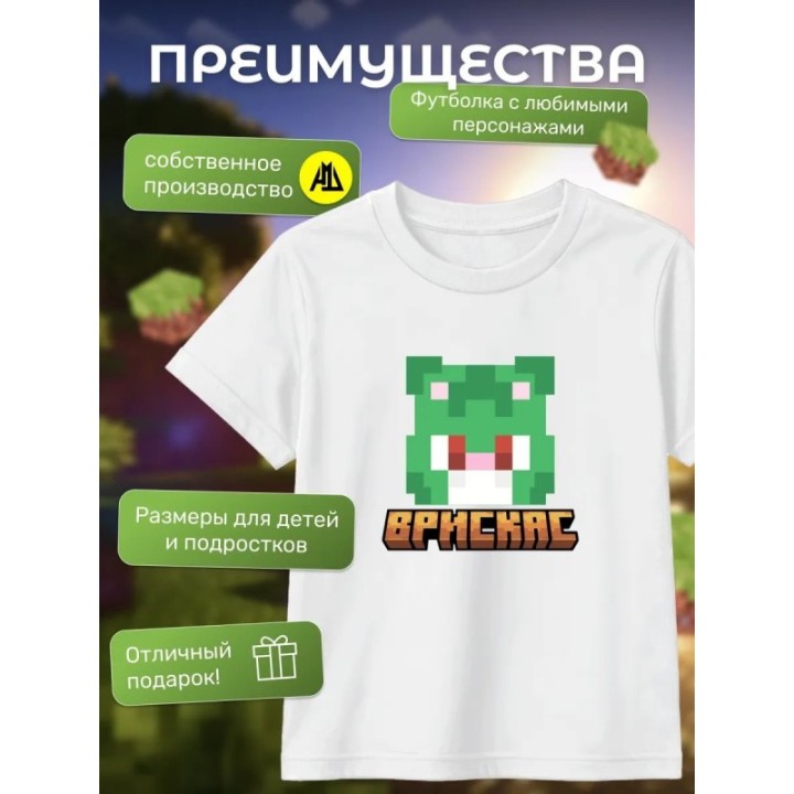 Купить Мерч бискаса футболка minecraft 6 ASDAMATOYS