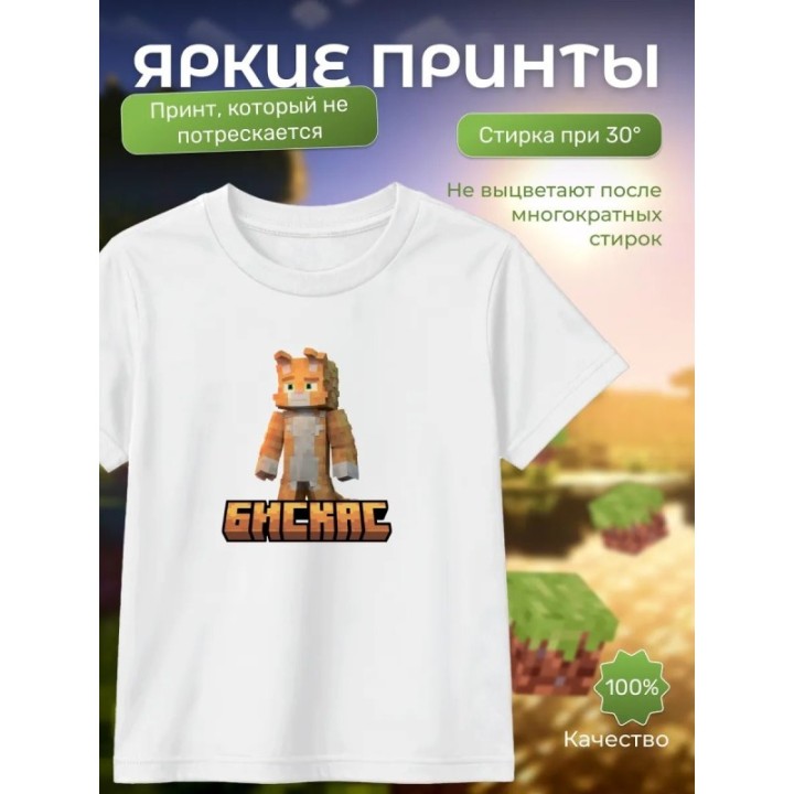 Купить Мерч бискаса футболка minecraft 5 ASDAMATOYS