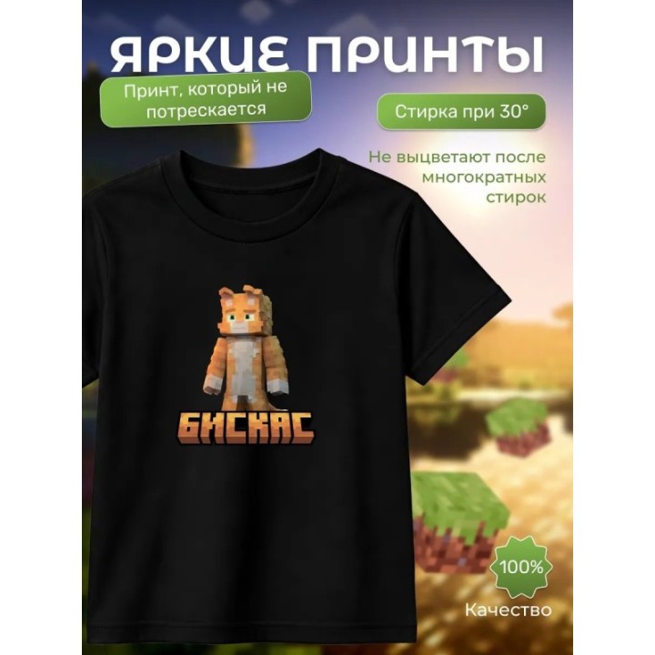 Купить Мерч бискаса футболка minecraft 5 ASDAMATOYS