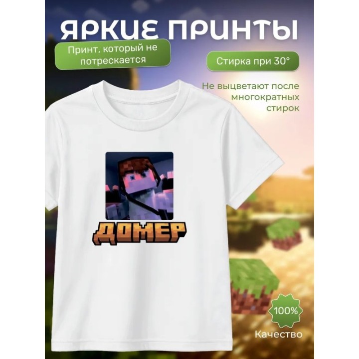Купить домер minecraft мерч футболка ASDAMATOYS