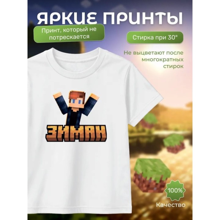 Купить zeeman мерч minecraft футболка зиман ASDAMATOYS