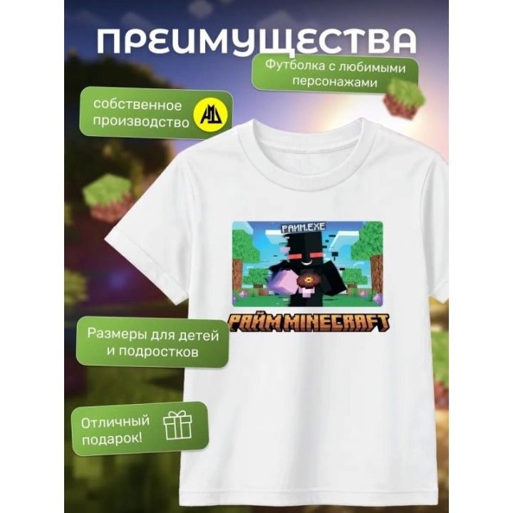 Купить райм minecraft мерч футболка ASDAMATOYS