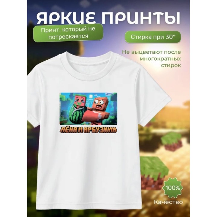 Купить леня и арбузкин minecraft футболка ASDAMATOYS