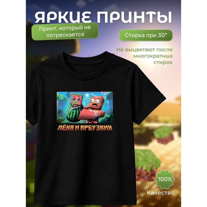 Купить леня и арбузкин minecraft футболка ASDAMATOYS