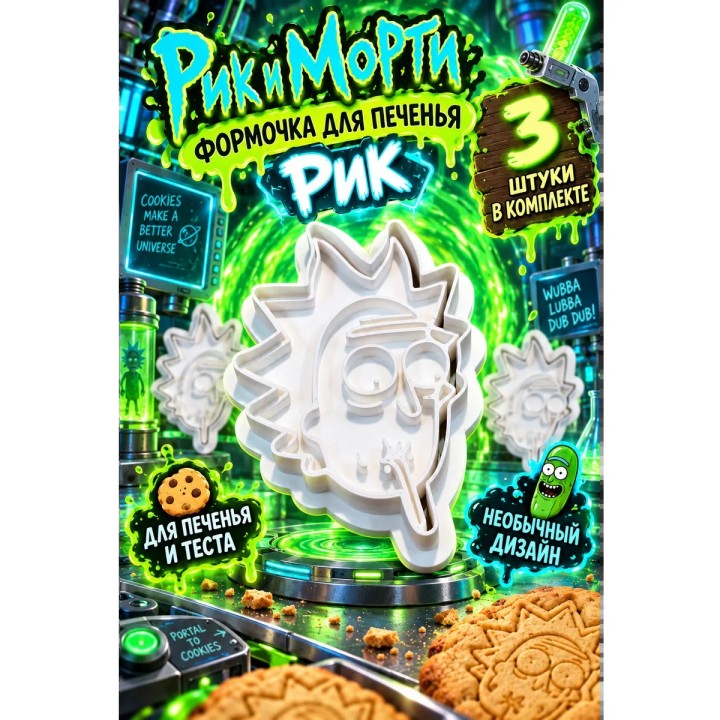 Купить Рик и Морти Формочка для печенья Рик ASDAMATOYS