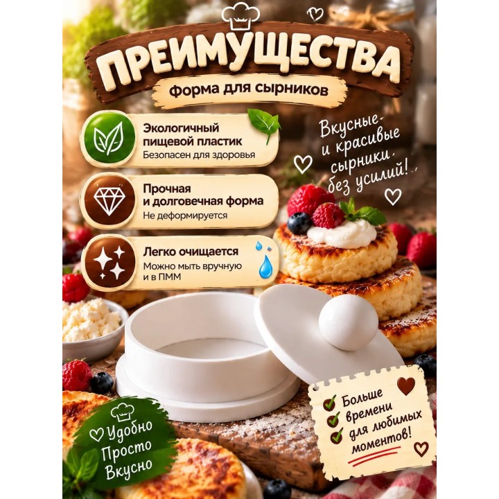 Купить Форма для сырников с прессом ASDAMATOYS