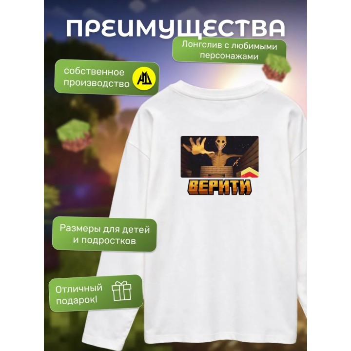Купить верити minecraft лонгслив ASDAMATOYS