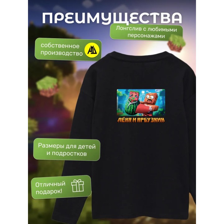Купить леня и арбузкин minecraft лонгслив ASDAMATOYS