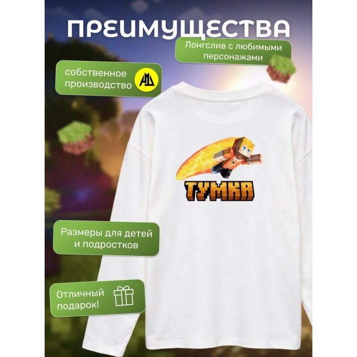 Купить тумка minecraft лонгслив ASDAMATOYS