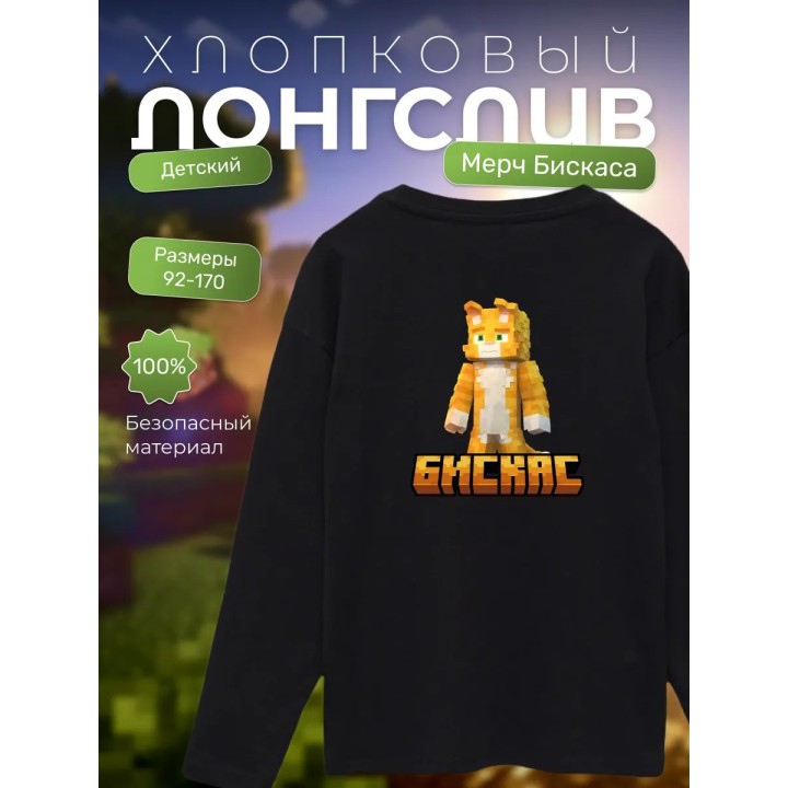 Купить Мерч бискаса лонгслив minecraft 5 ASDAMATOYS