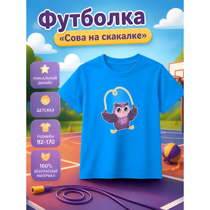 Купить сова на скакалке футболка ASDAMATOYS