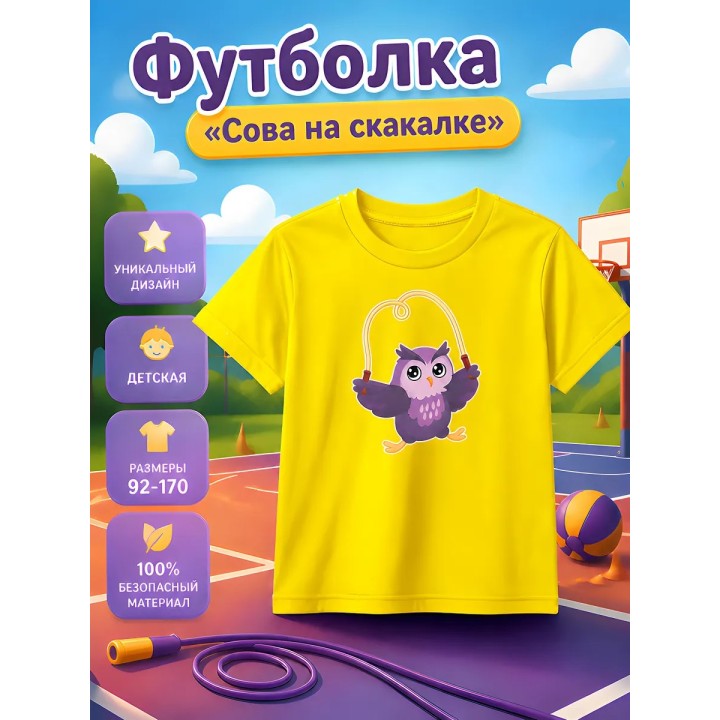 Купить сова на скакалке футболка ASDAMATOYS