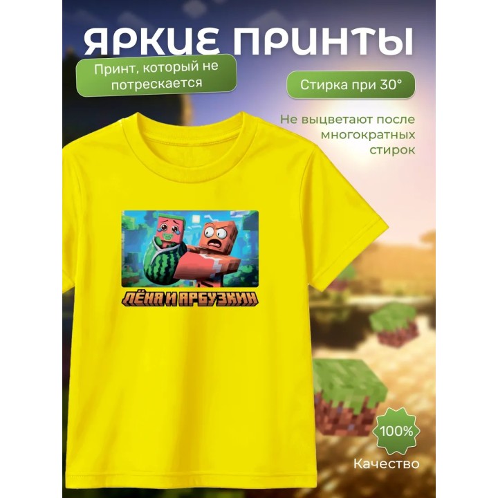 Купить леня и арбузкин minecraft футболка ASDAMATOYS
