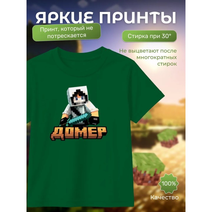 Купить домер minecraft мерч футболка ASDAMATOYS
