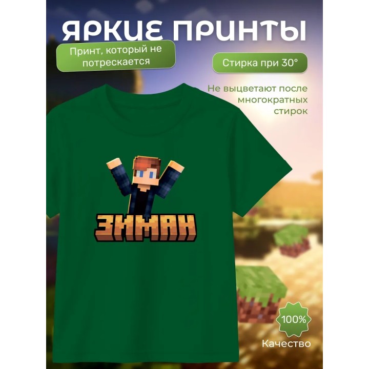 Купить zeeman мерч minecraft футболка зиман ASDAMATOYS