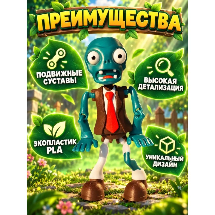 Купить растения против зомби игрушка 3д зомби ASDAMATOYS