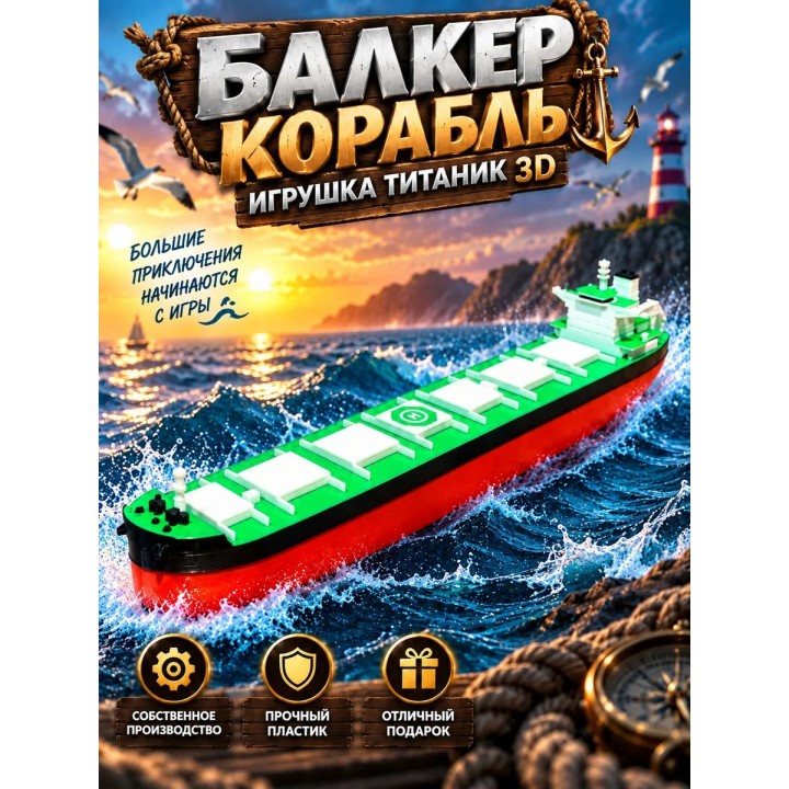 Купить балкер корабль игрушка подвижная титаник 3д ASDAMATOYS