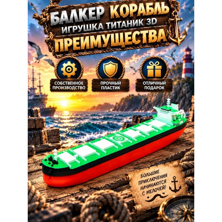 Купить балкер корабль игрушка подвижная титаник 3д ASDAMATOYS