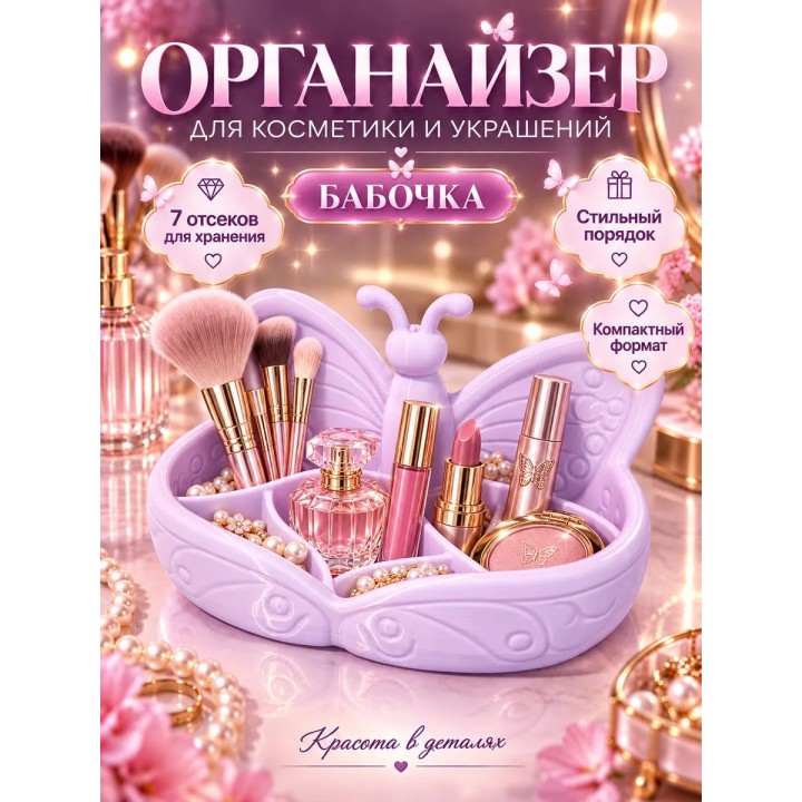 Купить органайзер для косметики и украшений бабочка ASDAMATOYS