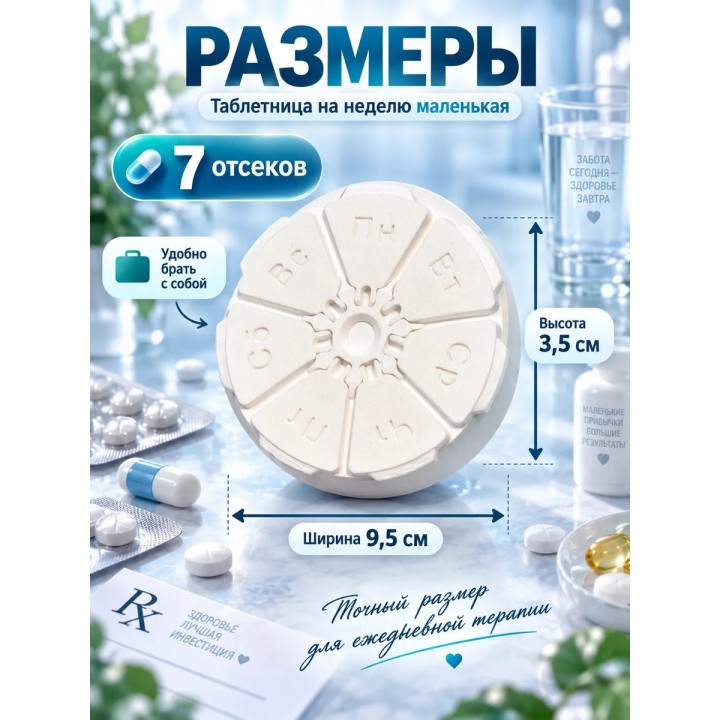Купить Таблетница на неделю маленькая ASDAMATOYS