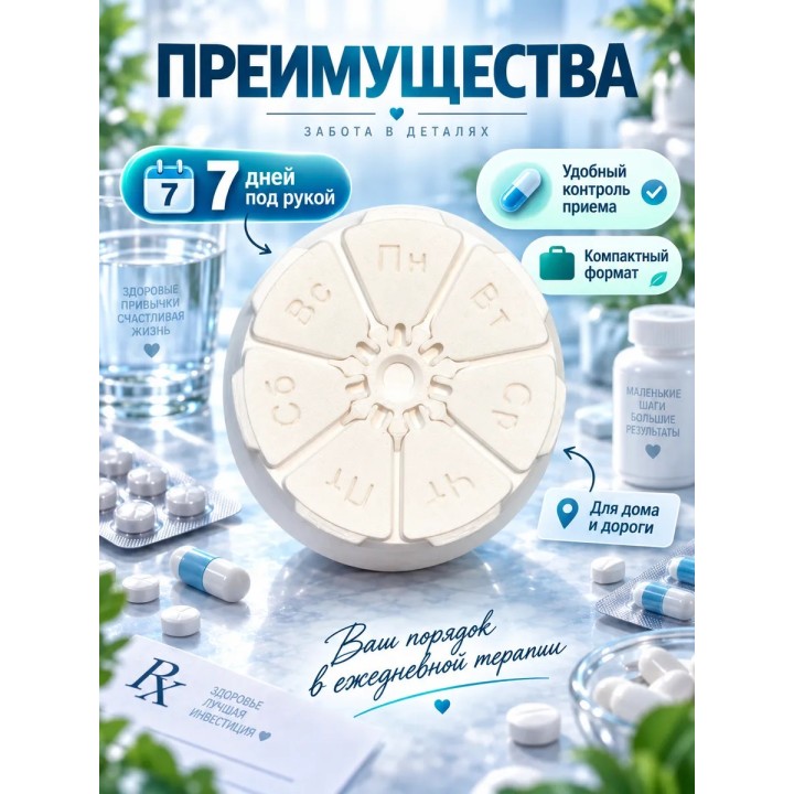 Купить Таблетница на неделю маленькая ASDAMATOYS