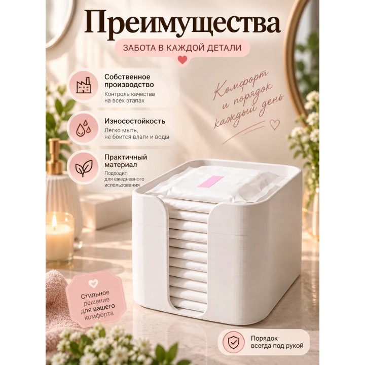 Купить органайзер для прокладок в ванную ASDAMATOYS