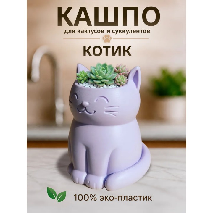 Купить Кашпо для кактусов и суккулентов кот 2 ASDAMATOYS