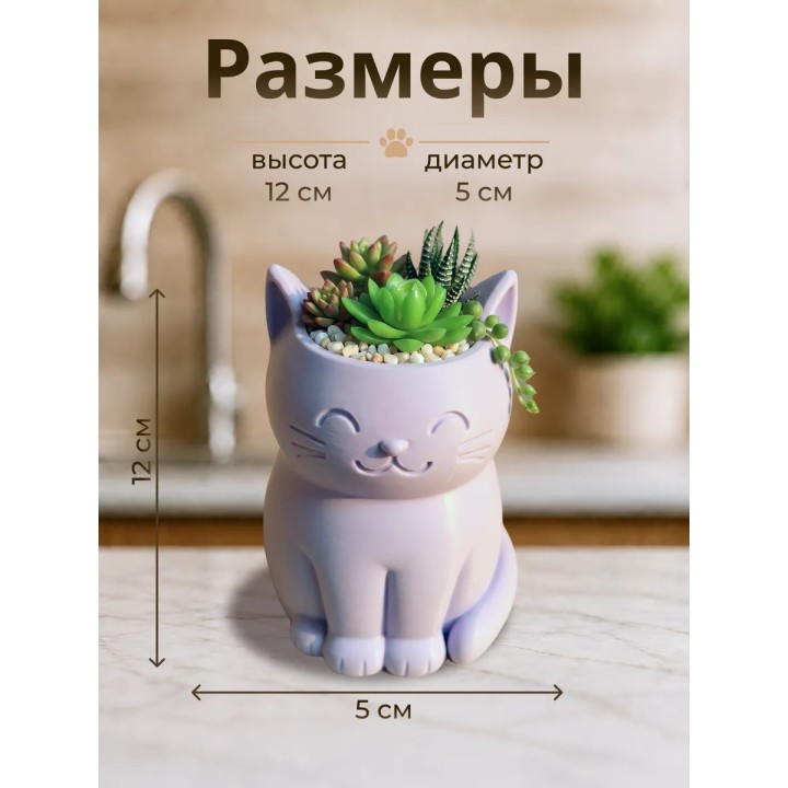 Купить Кашпо для кактусов и суккулентов кот 2 ASDAMATOYS