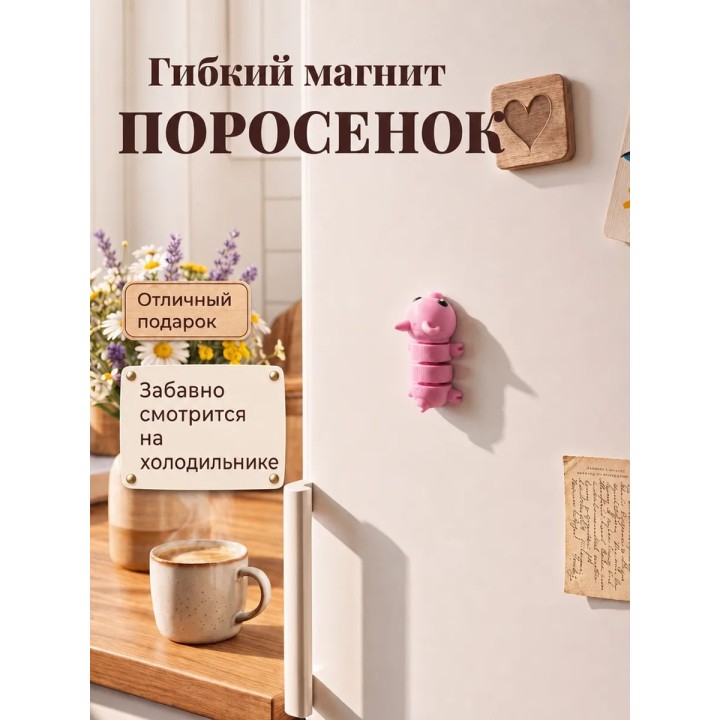 Купить Магнит свинья поросёнок гибкая ASDAMATOYS
