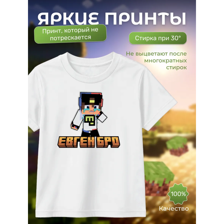 евген бро minecraft футболка