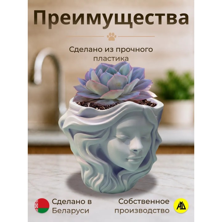 Купить Ваза в виде головы девушки ASDAMATOYS