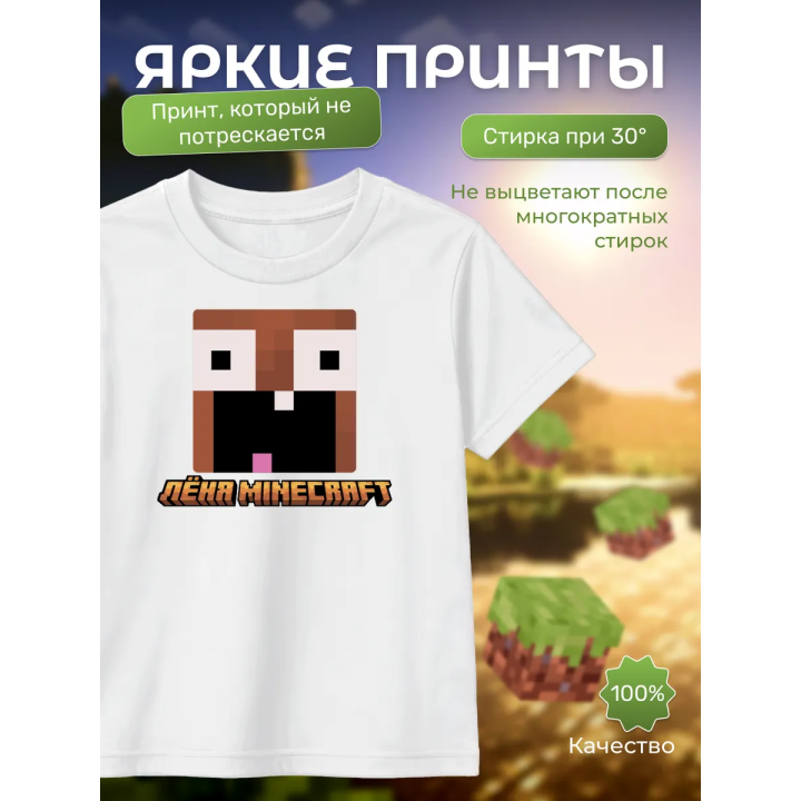 леня макороня футболка minecraft 3