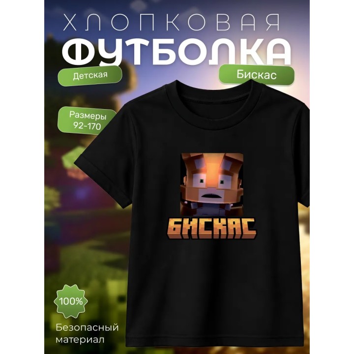 Мерч бискаса футболка minecraft 4