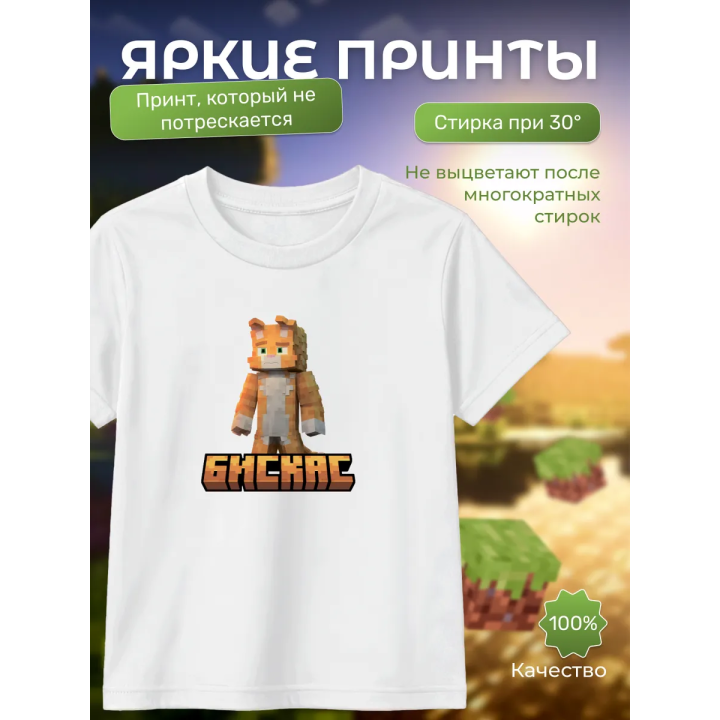 Мерч бискаса футболка minecraft 5