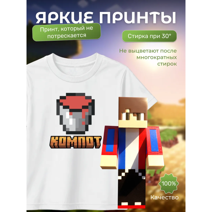 компот minecraft футболка набор 1