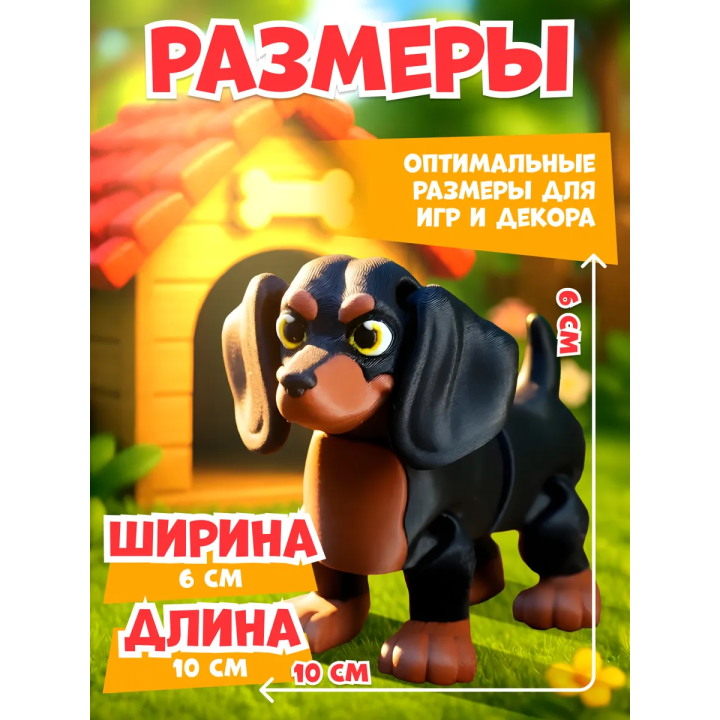 такса игрушка подвижная 3д