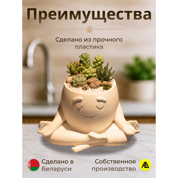 Кашпо для кактусов и суккулентов Дзен