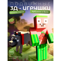 арбузкин minecraft, волк minecraft игрушка
