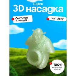Насадка на зубную пасту светится зеленым