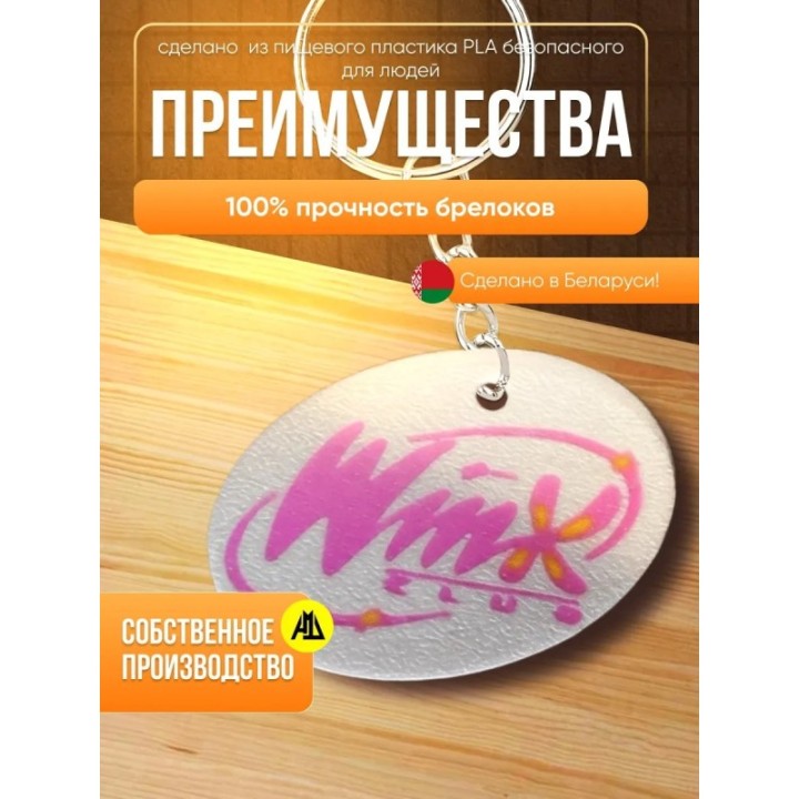 Купить брелок винкс с логотипом 3д фигурка ASDAMATOYS
